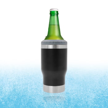 Copo Térmico Porta Lata Garrafa Long Neck Copo Abridor Cor:Branco