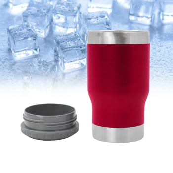 Copo Térmico Porta Lata Garrafa Long Neck Copo Abridor Cor:Branco