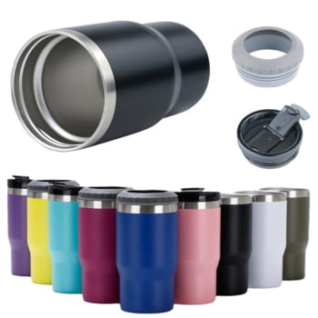 Copo Térmico Porta Long Neck lt Isolamento Vácuo Inox 2 Em 1
