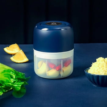 Mini Processador Triturador De Alimentos Alho Elétrico Cor Vermelho