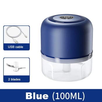 Mini Processador Triturador De Alimentos Alho Elétrico Cor Vermelho