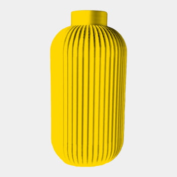 Vaso Decorativo - Modelo Alto Ribbed - Amarelo