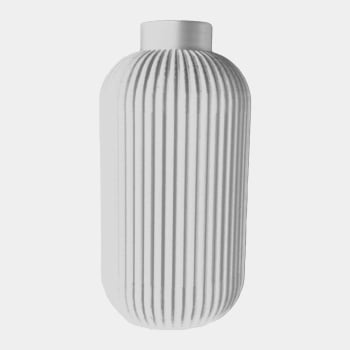 Vaso Decorativo - Modelo Alto Ribbed - Branco