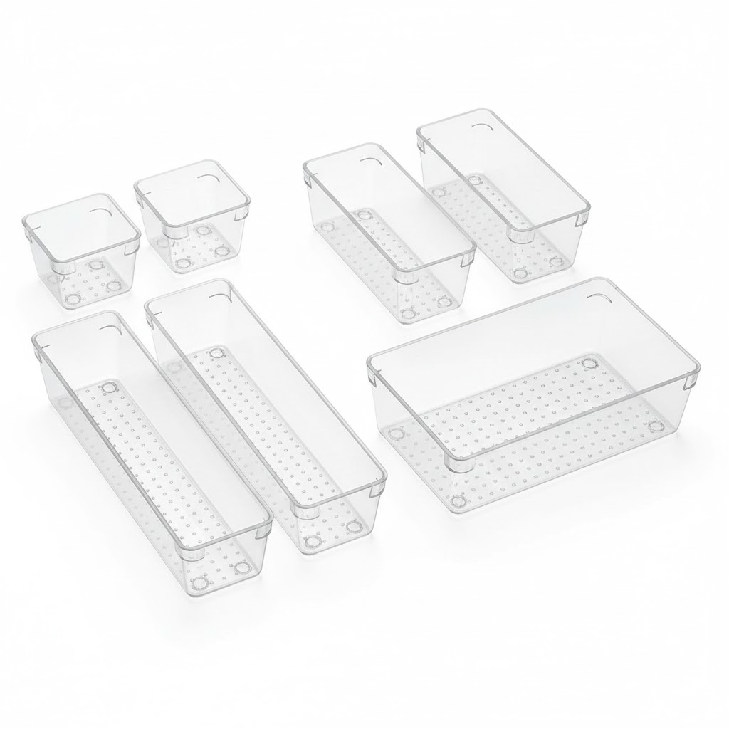 7 Gavetas Modulares Organizadoras Acrílico Transparente