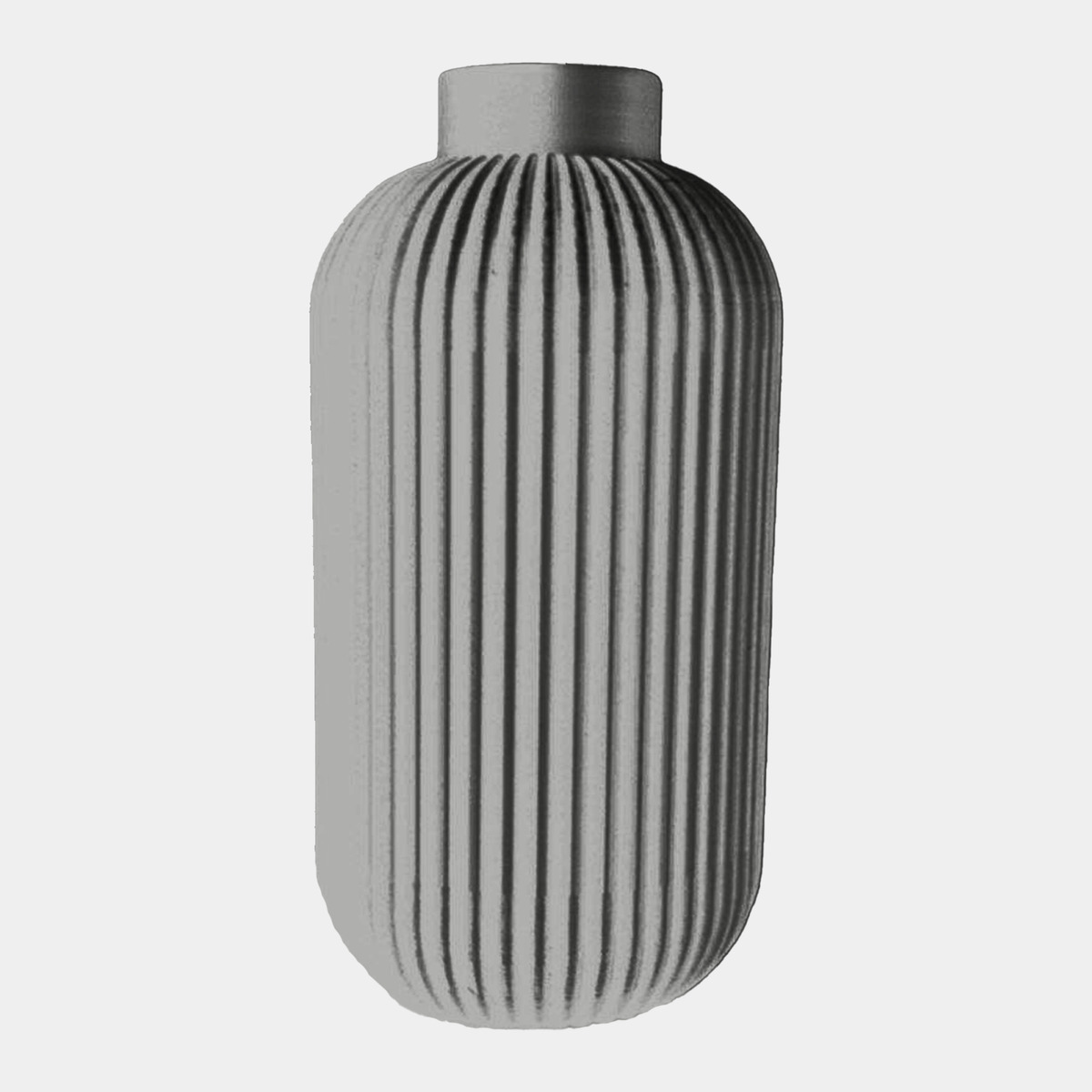 Vaso Decorativo - Modelo Alto Ribbed - Cinza-escuro